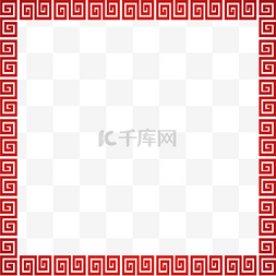 纹理红色中国风图片_回字形方形中国风边框