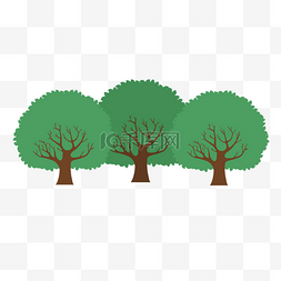 茂盛的树叶图片_卡通树林绿树装饰图案元素