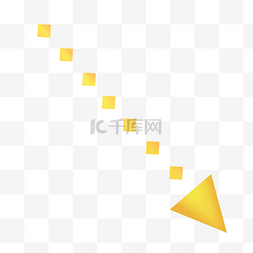 点状黄色图片_金黄色右下方向点状卡通箭头