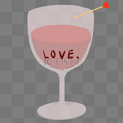 红酒葡萄酒手绘图片_手绘情人节饮料