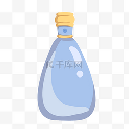 洗护瓶子图片_手绘蓝色洗发露插画