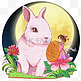 卡通手绘爱宠童话故事之拿月饼的小嫦娥与兔