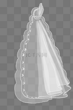 新娘头纱图片_带珍珠发卡的白色轻透长款婚礼头