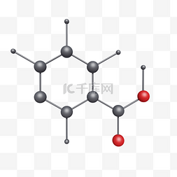 黑色烟酸（B3）分子形状素材