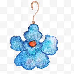 漂亮花朵饰品图片_手绘蓝色花朵耳环