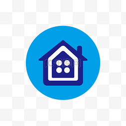房子蓝色图标图片_蓝色房子图标矢量图