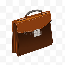 棕色的包包图片_男士包的装饰插画