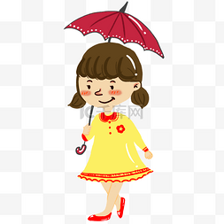 下雨天女孩图片_撑伞的女孩 
