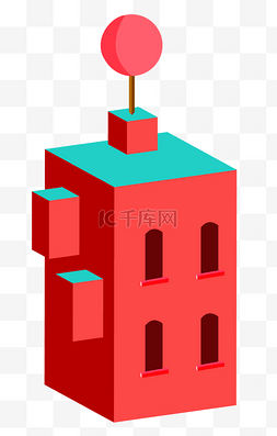  2.5D红色房子 