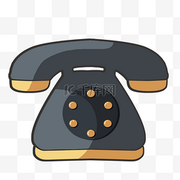 座机电话图标图片_电话黑色电话元素