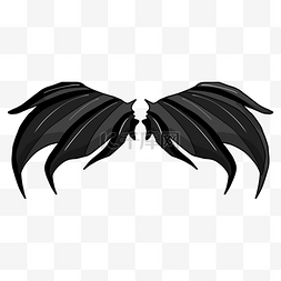 有翅膀的精灵图片_黑色的恶魔之翼插画