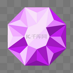 透明锆石图片_紫色立体钻石石插画