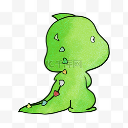 绿色尾巴图片_绿色小恐龙的背影