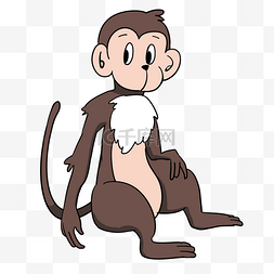 可爱的猴子手绘插画