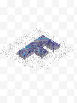 英文设计设计图片_2.5D科技化F英文数字设计元素