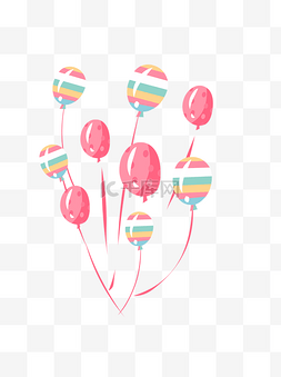 彩色漂浮气球图片_卡通手绘彩色漂浮气球