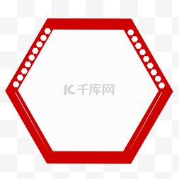 简约大气中国风图片_红色多边形线条边框