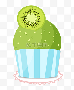 冷饮甜品超清图片_绿色水果蛋糕插画