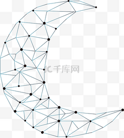 图案修饰修饰图片_月亮创意点线卡片底纹元素下载