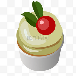 蛋糕图片_红色的樱桃蛋糕手绘插画