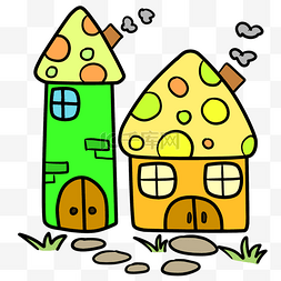 蓝色蘑菇房子图片_蘑菇可爱小房子