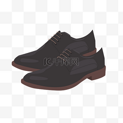 装饰产品的图片_男士黑色的皮鞋插画