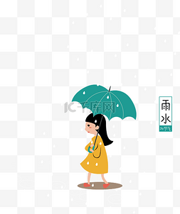 雨伞文艺图片_在雨中打伞的女孩儿二十四节气雨