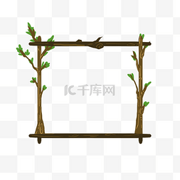 树枝边框相框图片_绿树环保主题相框