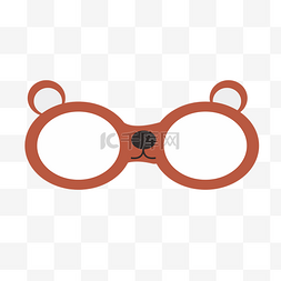 创意卡通眼镜图片_可爱卡通小熊眼镜