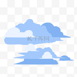 童话风蓝色图片_手绘卡通系列蓝色云朵