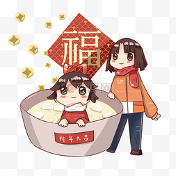 下饺子图片_女孩饺子新春