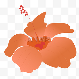 橙色小花朵图片_卡通矢量花朵插画设计