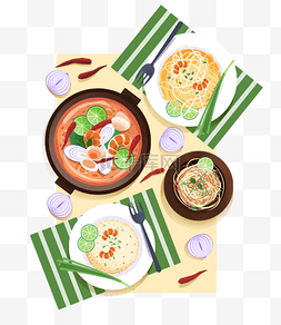 美食海报psd图片_美食广告之西餐主题插画