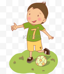 开学季矢量学生图片_男孩足球运动会手绘插画