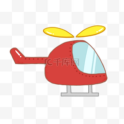直升飞机ai图片_卡通手绘可爱红色直升飞机