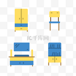 简约大气卡通家具图标