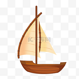 褐色矢量图片_复古出海的帆船矢量图