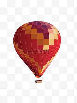 热气球暖色装饰简约手绘浪漫