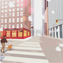 纽约街景图片_冬天的街景风景免抠图
