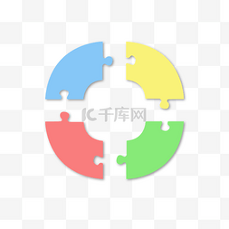 拼图圆形图片_彩色商务拼图