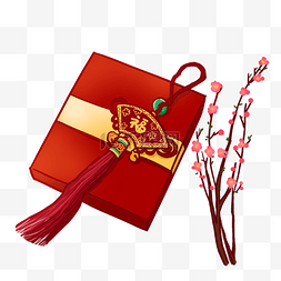 手绘红包礼盒图片_春节中国风礼盒和传统挂饰PNG免抠