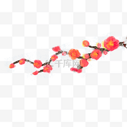 树枝中国风图片_手绘梅花水墨风格
