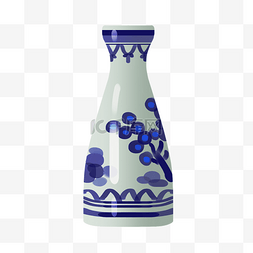 瓷瓶手绘图片_手绘青花瓷花瓶插画