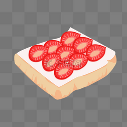 切开的草莓图片_美味的草莓面包