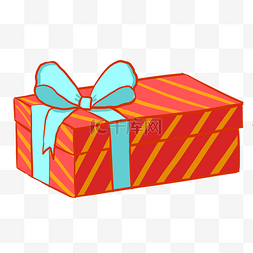 红色礼物盒手绘图片_红色长方体礼盒插画