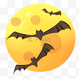 万圣节月明蝙蝠边框插画