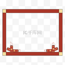 新年边框手绘图片_手绘红色新年边框