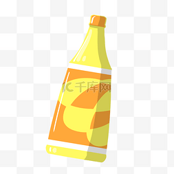 瓶盖打不开图片_手绘黄色瓶子