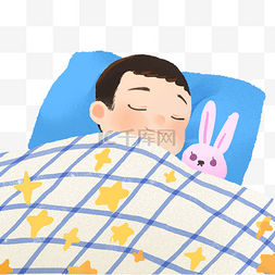 卡通手绘兔兔图片_熟睡的小孩卡通png素材