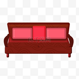 红色沙发沙发图片_插画类手绘家具图